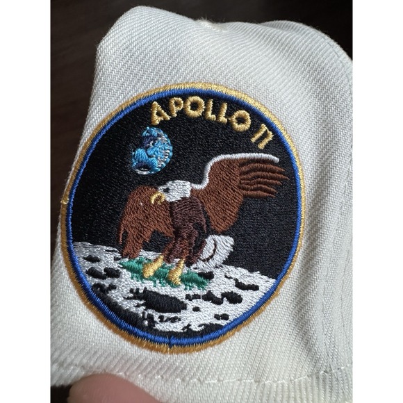 RARE Houston Astros Apollo 11 New Era 59Fifty SZ 7 1/8 Fitted Hat Argent Orange - Picture 3 of 7